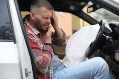 Man injured in a car accident in which their vehicle’s airbags deployed.